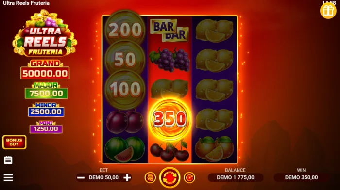 Ultra Reels Fruteria - Coin Collect -kolikot arvoilla